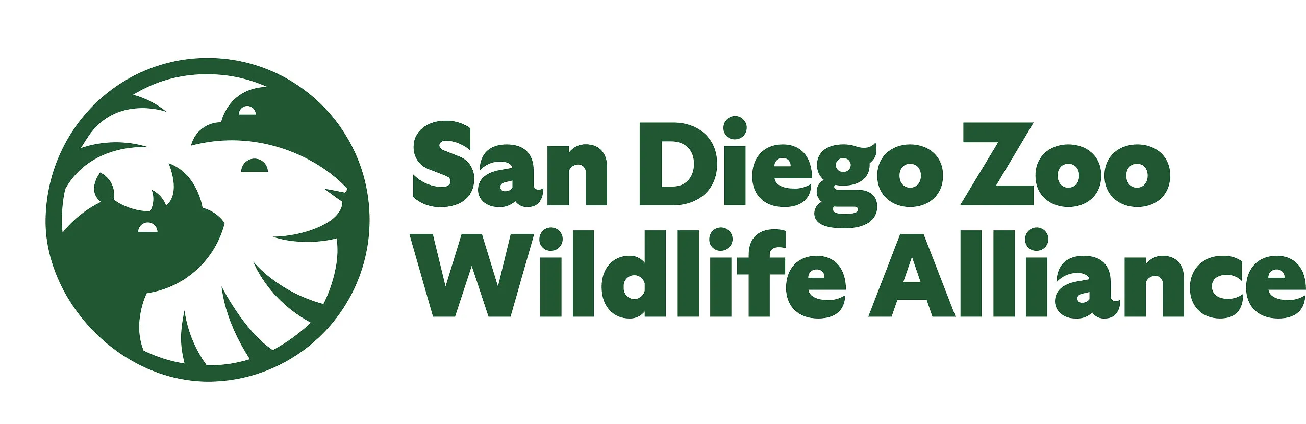 San Diego Zoo Wildlife Alliance logo with a green lion emblem on a white background