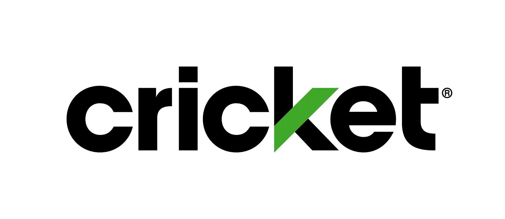 Cricket logo in black with a green check mark.
